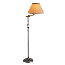 Twist Basket Swing Arm Floor Lamp | Free-standing lights | Hubbardton Forge