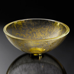 Freestanding Basin in Cristal Antique with Vapeur Gilded Finish in Rose Gold | Wash basins | Vitraform