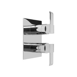 Qubic - 1/2" concealed thermostatic and cut-off valve - exposed parts | Shower controls | Graff