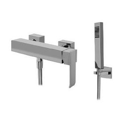 Qubic - Wall-mounted shower mixer with handshower set | Shower controls | Graff