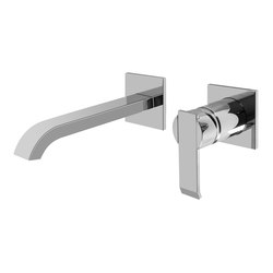 Qubic - Wall-mounted basin mixer with 23,4cm spout - exposed parts