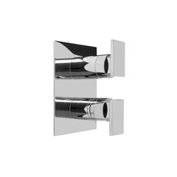 Luna - 1/2" concealed thermostatic and cut-off valve - exposed parts | Shower controls | Graff
