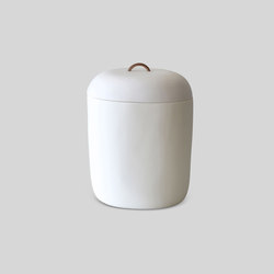 Lidded Vessel | Ice Bucket Leather Handle | Bar complements | Tina Frey Designs