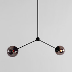 Modo Pendant - 2 Globes (Black/Smoke) | Suspensions | Roll & Hill