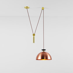 Shape Up Pendant - Hemisphere (Brushed copper) | Material brass | Roll & Hill