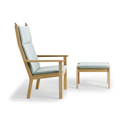 GE 284A High Back Easy Chair with footstool | Armchairs | Getama Danmark