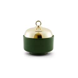 Belle - Small green container & brass cover | Bowls | Incipit Lab srl