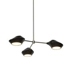 Orb Trio chandelier in glazed stoneware and brass | Suspended lights | Schmitt Design