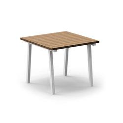 Mornington Table A with Natural Slatted Solid Teak Top | 4-leg base | VUUE