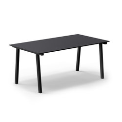 Mornington Table B with Black Compact Panel Top | Desks | VUUE