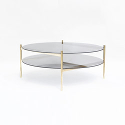 Duotone Circular Coffee Table | Brass / Smoked | Tables basses | Yield