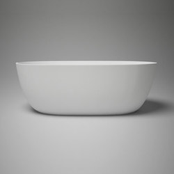 halo | petite blu•stone™ freestanding oval bathtub - white matte