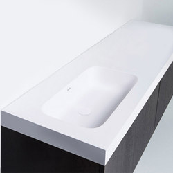 blu•stone™ vanity tops | series 1400 with left offset basin | Wash basins | Blu Bathworks