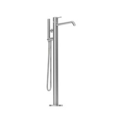 inox | stainless steel single-hole, floor-mount pressure balance tubfiller | Bath taps | Blu Bathworks