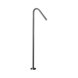 inox |stainless steel 37" freestanding swan-neck tubfiller spout | Bath taps | Blu Bathworks