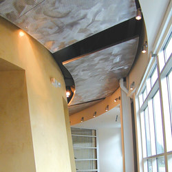 Custom Ceiling in Classic Metal Collection Clear with Clouds Grain, Perforated |  | Moz Designs