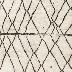 Ivory And Black Beni Ourain Moroccan Rug | Colour beige | Nazmiyal Rugs