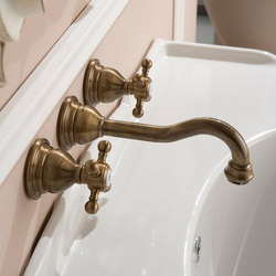 Canterbury - Wall-mounted basin mixer with 19cm spout - exposed parts | Rubinetteria lavabi | Graff