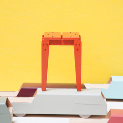 Plank wooden stool | 4-leg base | Tuttobene