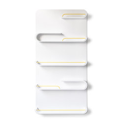 XL shelf - white, yellow metal