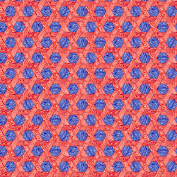 Hexagon | red blue Broadloom