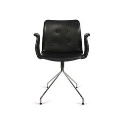 Primum Arm Chair chrome swivel base | with armrests | Bent Hansen