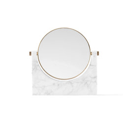 Pepe Marble Mirror | Brass/White | Mirrors | MENU