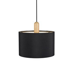 Paso Wood 35 P1 pendant light in oak and black fabric
