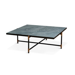 Coffee Table 90 Brass - Dolceacqua Marble