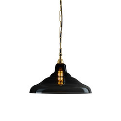 Glass school light, size 2 pendant, Anthracite + Brass | Lámparas de suspensión | Original BTC