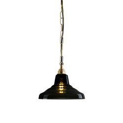 Glass school light, Size 1 pendant, Anthracite + Brass | Suspended lights | Original BTC