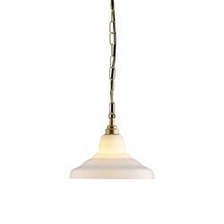 Glass school light, size 1 pendant, Opal + Brass | Lámparas de suspensión | Original BTC