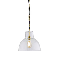 Glass York Pendant, Size 2, Clear and Brass | Suspended lights | Original BTC