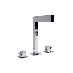 opus∙2 | three-hole deck-mount basin mixer with two lever handles | Wash basin taps | Blu Bathworks