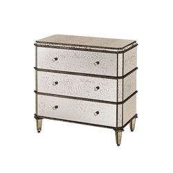 Antiqued Mirror Chest | open base | Currey & Company