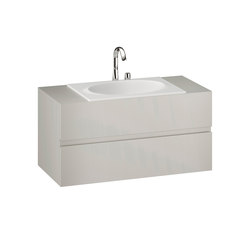 FURNITURE | 1200 mm Furniture with upper and lower drawer for single 770 mm countertop washbasin | Silver | Meubles sous-lavabo | Armani Roca