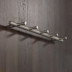 Hook rail, plain, round bar with 5 flow hooks | Hook rails | PHOS Design