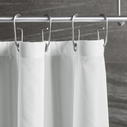 LOLA textile shower curtain 200 x 180 cm in white | Bastone tenda doccia | PHOS Design