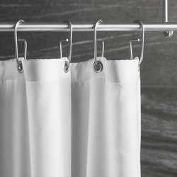 GUARDIAN - textile shower curtain 200 cm x 180 cm, in white made of Trevira | Shower curtain rails | PHOS Design
