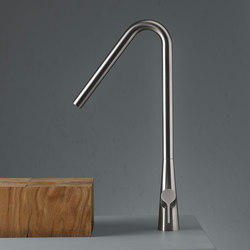 Volcano | Stainless steel Deck mounted mixer | Wash basin taps | Quadrodesign