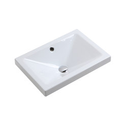 Linea lavabi - Rectangular upon top washbasin external tap