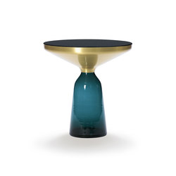 Bell Side Table brass-glass-blue | Beistelltische | ClassiCon