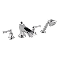 Roman Tub Faucet with Channel Spout and Handshower, Lever Handles