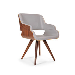 Rose uno + uno wood cone | with armrests | Riccardo Rivoli Design