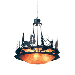 Fisherman Grizzly Bear Inverted Pendant | Suspended lights | 2nd Ave Lighting