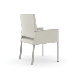Steel High Back Side Chair / Powder Coated Steel Frame / Arm Panels
