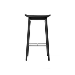 NY11 Bar Chair, Black - Premium Leather Black, Low 65 cm