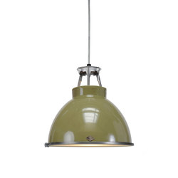 Titan Size 1 Pendant Light, Olive Green with Etched Glass | Suspended lights | Original BTC