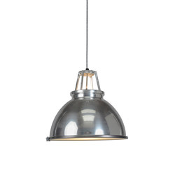 Titan Size 3 Pendant Light, Natural Aluminium with Etched Glass