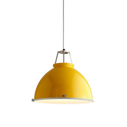 Titan Size 5 Pendant, Yellow with Etched Glass | Lampade sospensione | Original BTC